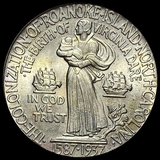 1937 Silver Half Dollar Roanoke Commemorative GEM BU