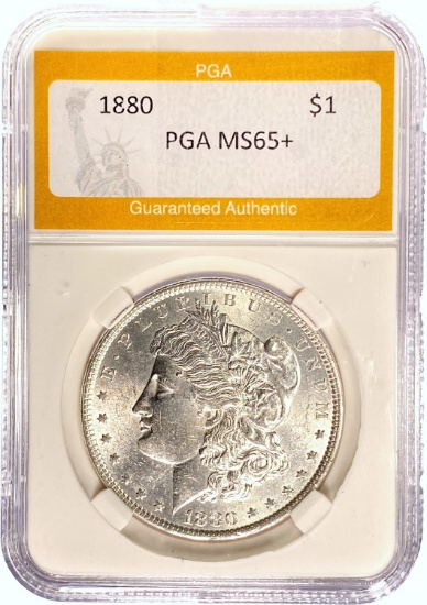 1880 $1 Morgan Dollar PGA MS65+