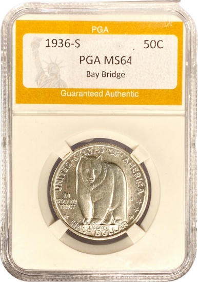 1936-S Bay Bridge Half Dollar PGA MS64