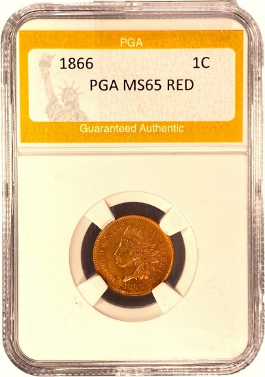 1866 1C PGA MS65 RED