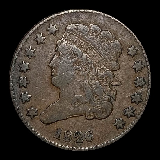 1826 Classic Head Half Cent NEARLY UNCIRCULATED