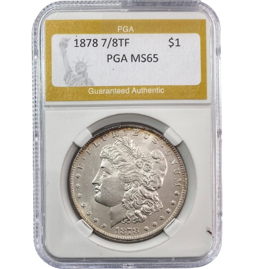 1878 7/8TF Morgan Silver Dollar PGA MS65