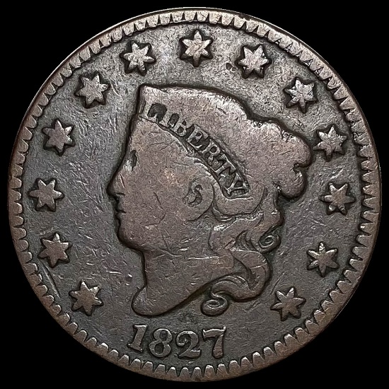 1827 Coronet Head Large Cent NICELY CIRCULATED
