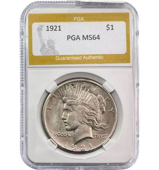 1921 Peace Silver Dollar PGA MS64