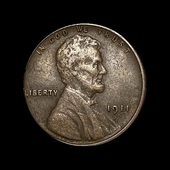 1911-S Lincoln Wheat Cent LIGHTLY CIRCULATED