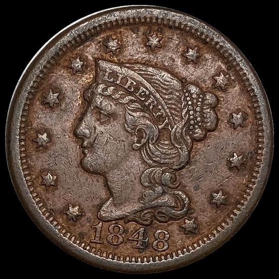 1848 Braided Hair Large Cent CLOSELY UNCIRCULATED