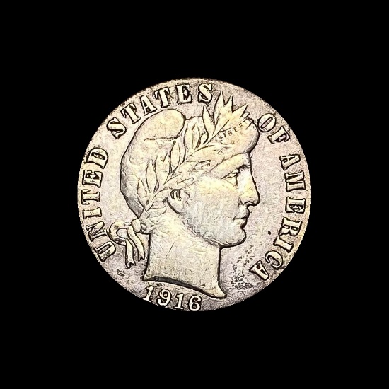 1916 Barber Dime LIGHTLY CIRCULATED