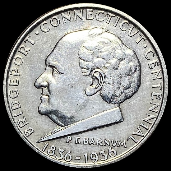 1936 Silver Bridgeport Centennial Half Dollar GEM BU