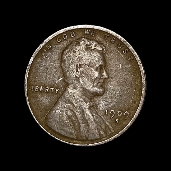 1909-S Lincoln Wheat Cent NEARLY UNCIRCULATED