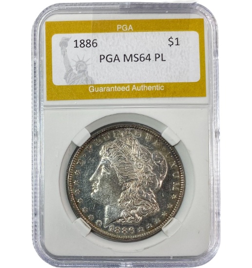 1886 Morgan Silver Dollar PGA MS64 PL