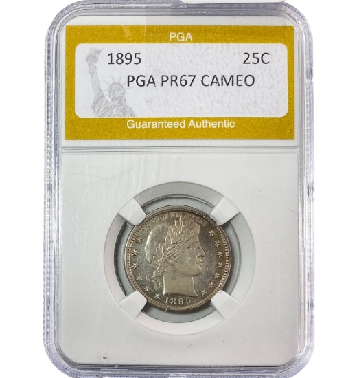 1895 25C Barber PGA PR67 CAMEO