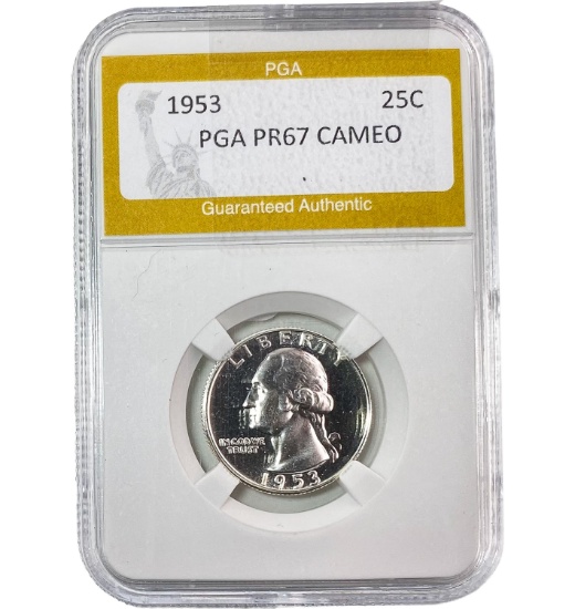 1953 25C Washington Quarter PGA PR67 CAM