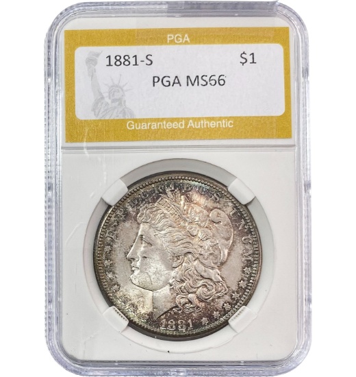 1881-S Morgan Silver Dollar PGA MS66