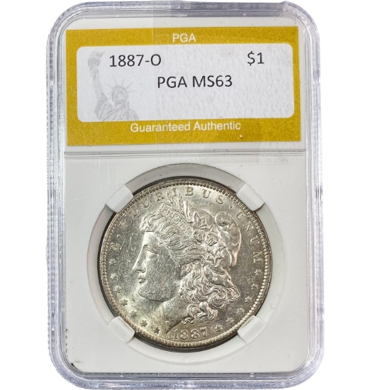 1887-O Morgan Silver Dollar PGA MS63