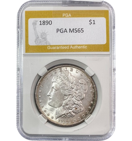 1890 Morgan Silver Dollar PGA MS65