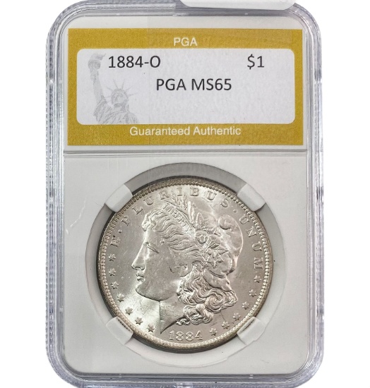 1884-O Morgan Silver Dollar PGA MS65