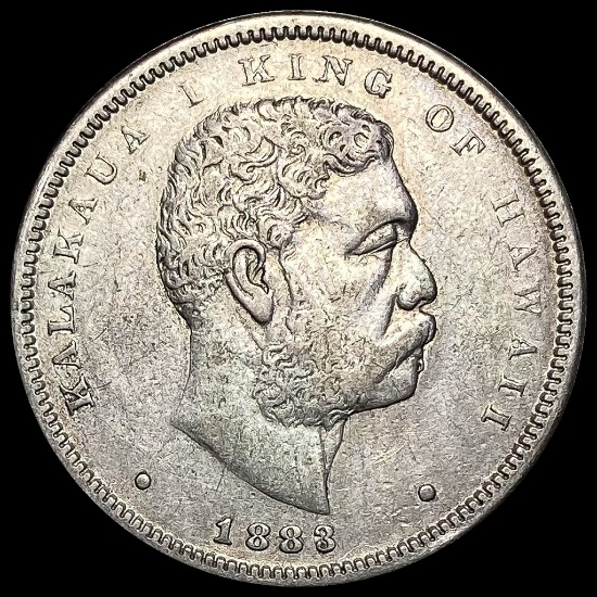 1883 Silver 1/2 Dollar Hawaii Hapalua CLOSELY UNCIRCULATED