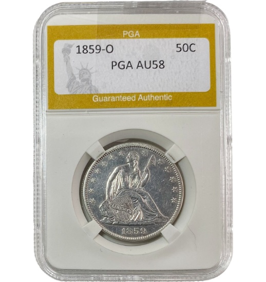 1859-O Seated Liberty Half Dollar PGA AU