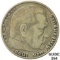1936-A Germany Silver 5 Reichsmark NEARLY UNCIRCULATED