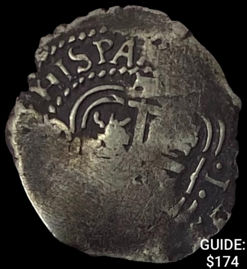 1500s-1600s Spanish Colonial Silver Cob NEARLY UNCIRCULATED
