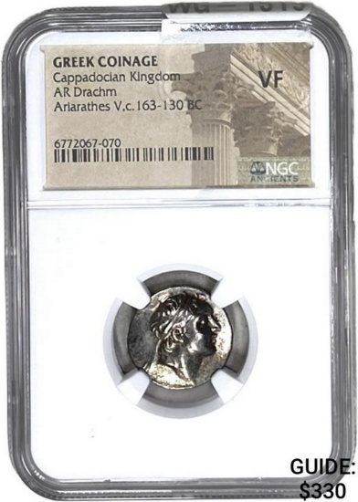 Greek Ariarathes V, c.163-130 BC Silver Drachm NGC VF