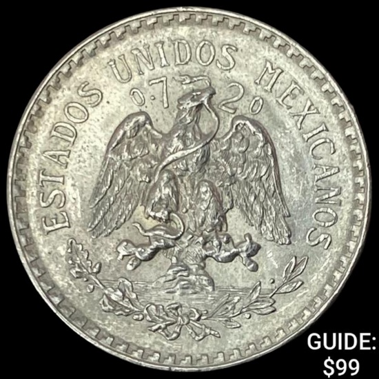 1945-M Mexico Silver Peso UNCIRCULATED