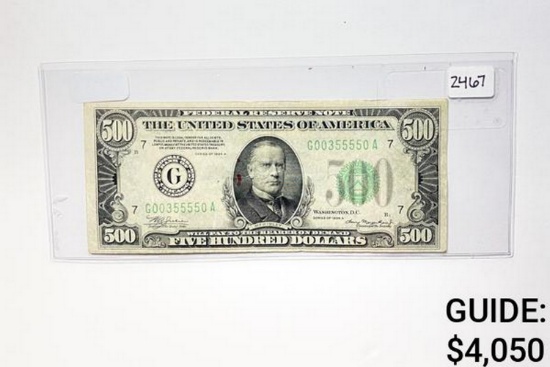 1934A $500 Federal Reserve Note- Bank of Chicago