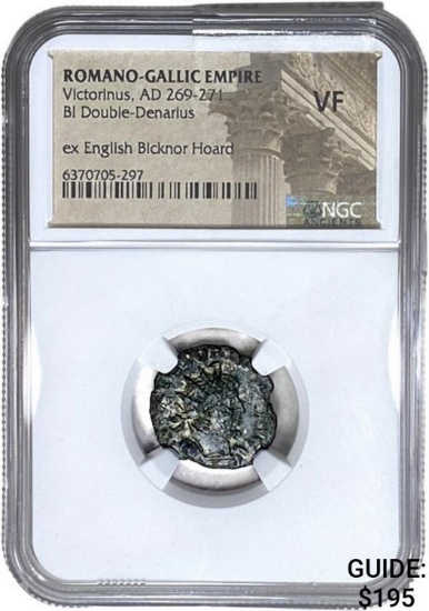 Romano Gallic Victorinus, AD 269-271 BI DBL Denarius NGC VF