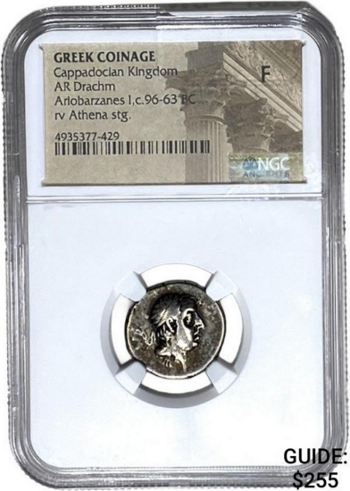 Greek Ariobarzanes I, c.96-63 BC Silver Drachm NGC F