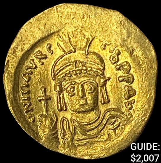 Byzantine M. Tiberius 582-602 Gold Solidus UNCIRCULATED