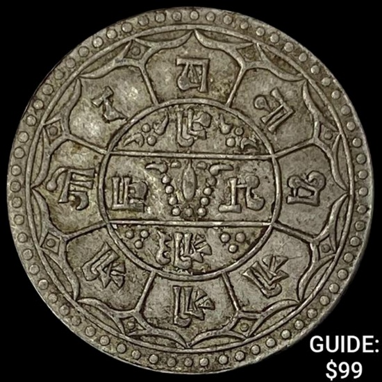 1881-1911 Nepal Silver Mohar NEARLY UNCIRCULATED