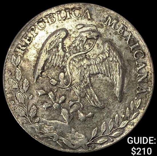 1887Zs FZ Mexico Silver 8 Reales Zacatecas CLOSELY UNCIRCULATED