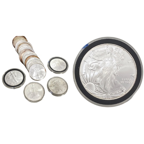 2001-2011 GEM BU Varied Date Silver Eagle Roll [20 Coins]