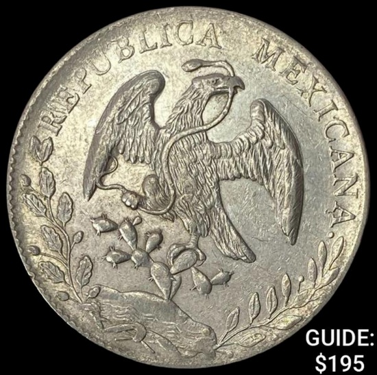 1891Do JP Mexico Silver 8 Reales Durango CLOSELY UNCIRCULATED