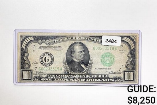 1934A $1000 Federal Reserve Note-Bank Of Chicago