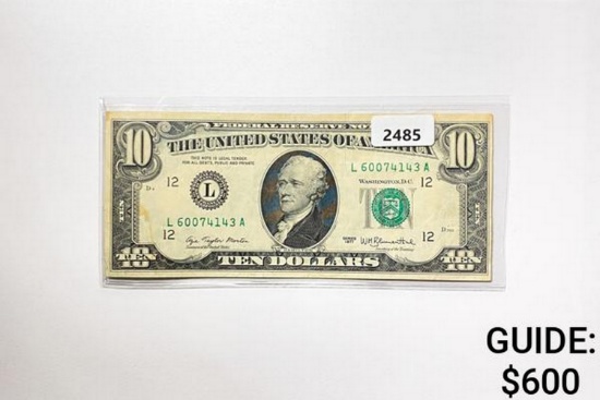 1977 $10 Federal Reserve Note-Bank of San Fran.