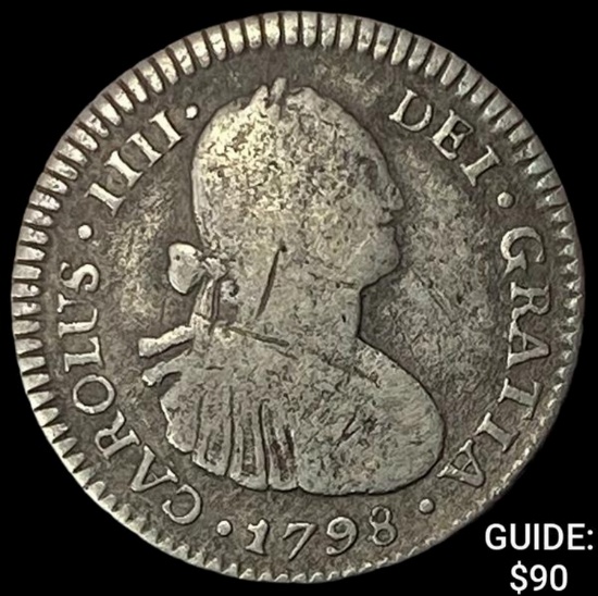 1798 PP Bolivia Silver Real Charles IV NEARLY UNCIRCULATED