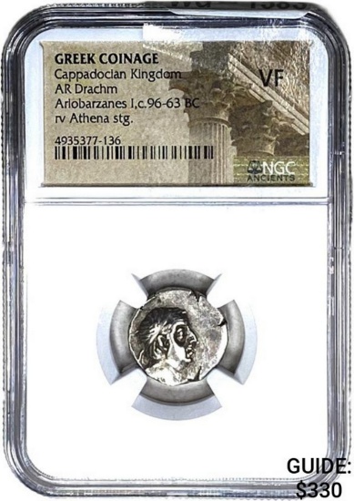 Greek Ariobarzanes I, c.96-63 BC Silver Drachm NGC VF