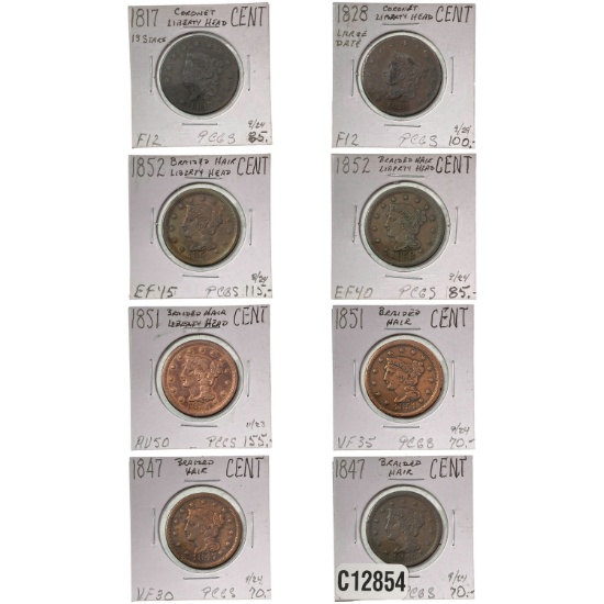 1817-1852 [8] U.S. Copper Large Cents