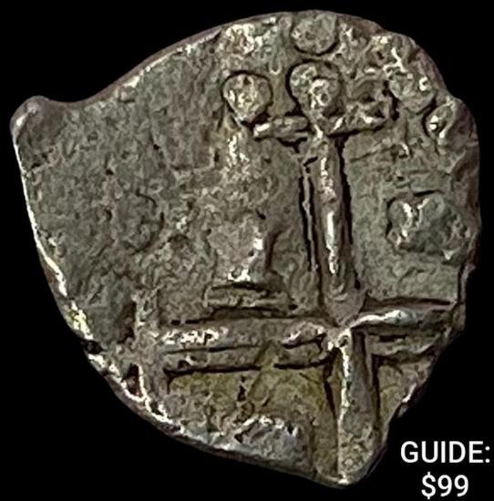 1500s-1600s Spanish Empire Silver 1/2 Reales Cob  NEARLY UNCIRCULATED