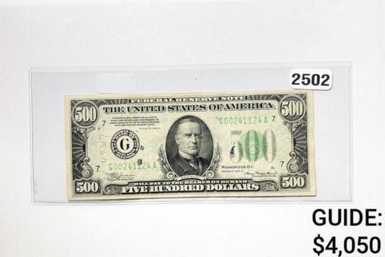 1934A $500 Federal Reserve Note-Bank of Chicago
