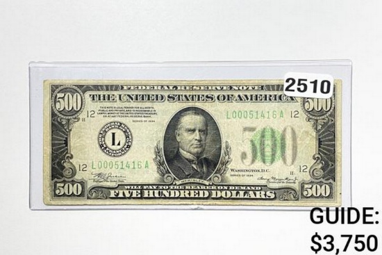 1934 $500 Federal Reserve Note-San Francisco
