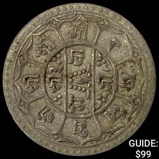 1881-1911 Nepal Silver Mohar NEARLY UNCIRCULATED