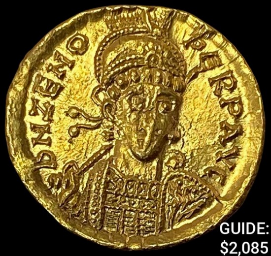 Eastern Rome Zeno 476-491 AD Gold Solidus UNCIRCULATED