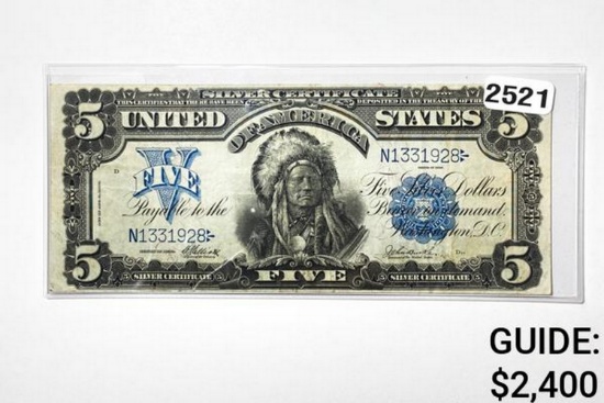 1899 $5 Large SIlver Certificate-Chief