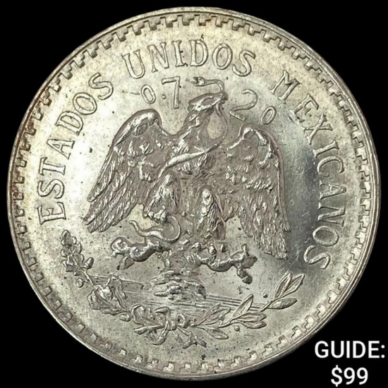 1943-M Mexico Silver Peso UNCIRCULATED