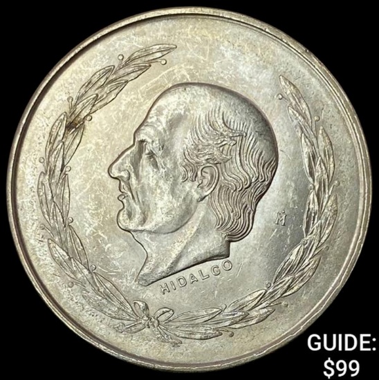 1951-M Mexico Silver 5 Peso Hildalgo UNCIRCULATED