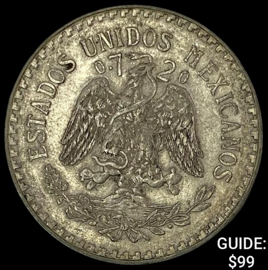 1934-M Mexico Silver Peso NEARLY UNCIRCULATED