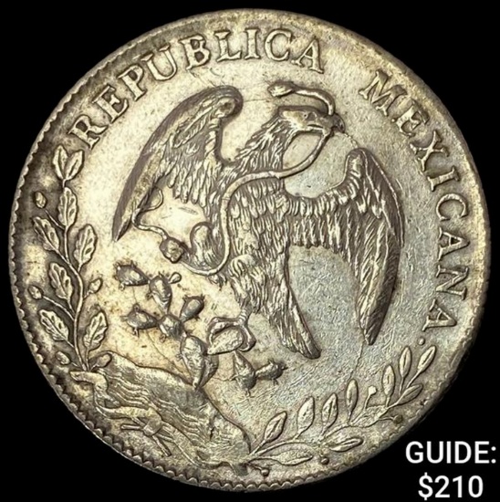 1892Zz DS Mexico Silver 8 Reales Zacatecas CLOSELY UNCIRCULATED