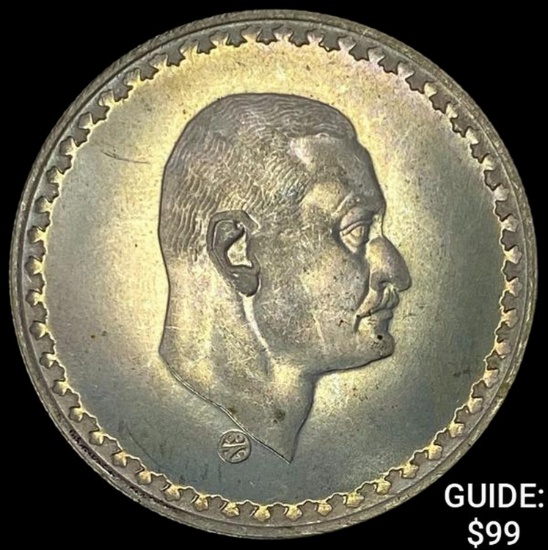 1970 Egypt Silver 50 Piastres CHOICE AU